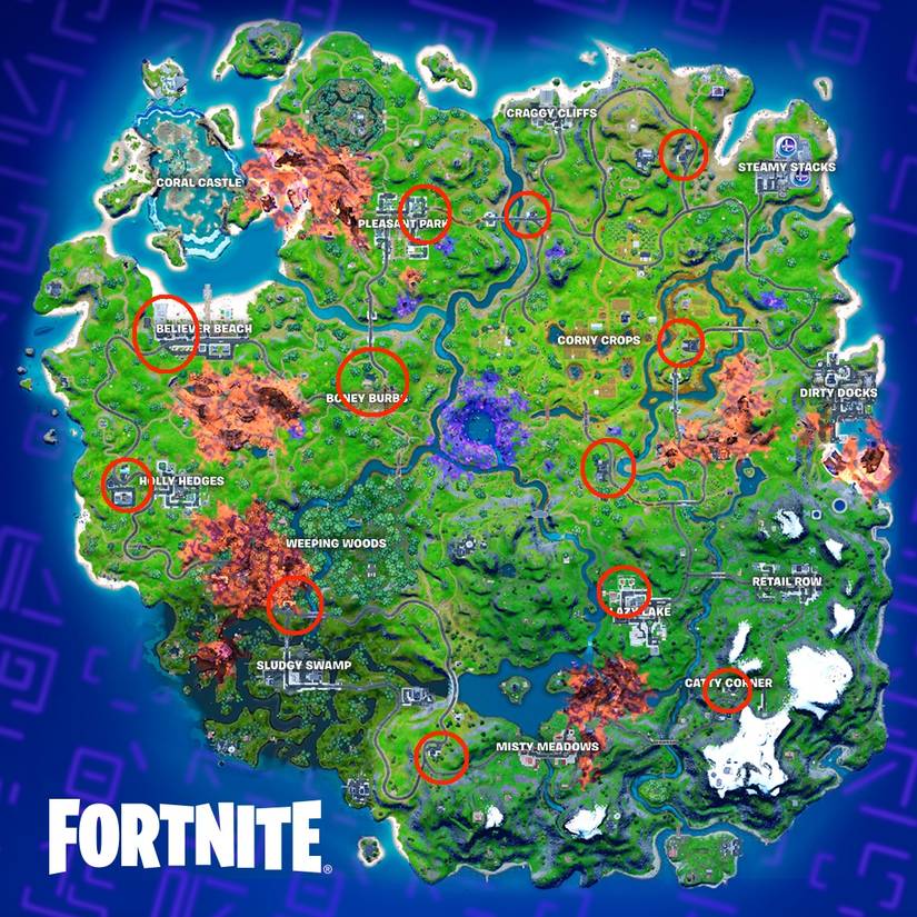 fortnite season 8 map mending machines
