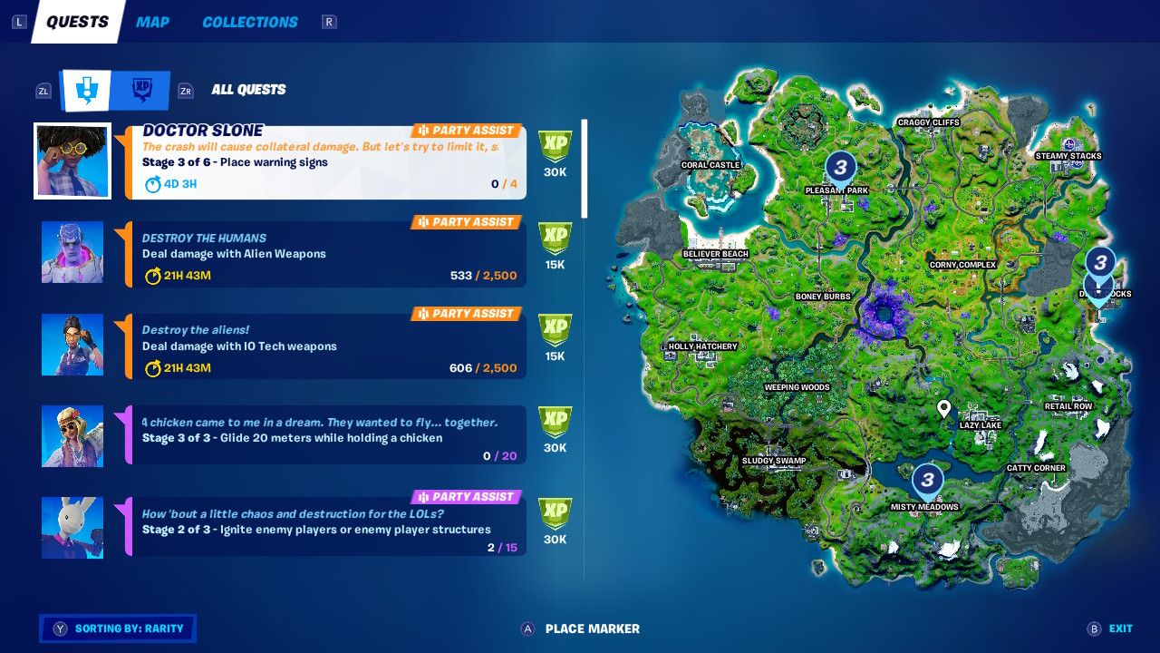 fortnite warning signs locations map