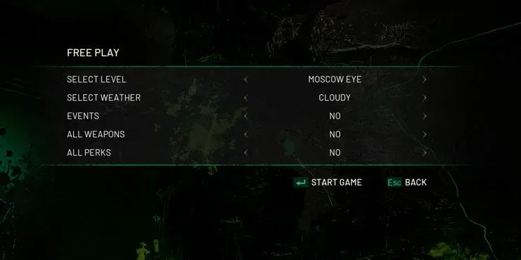 freeplay is allowed in chernobylite, with different options