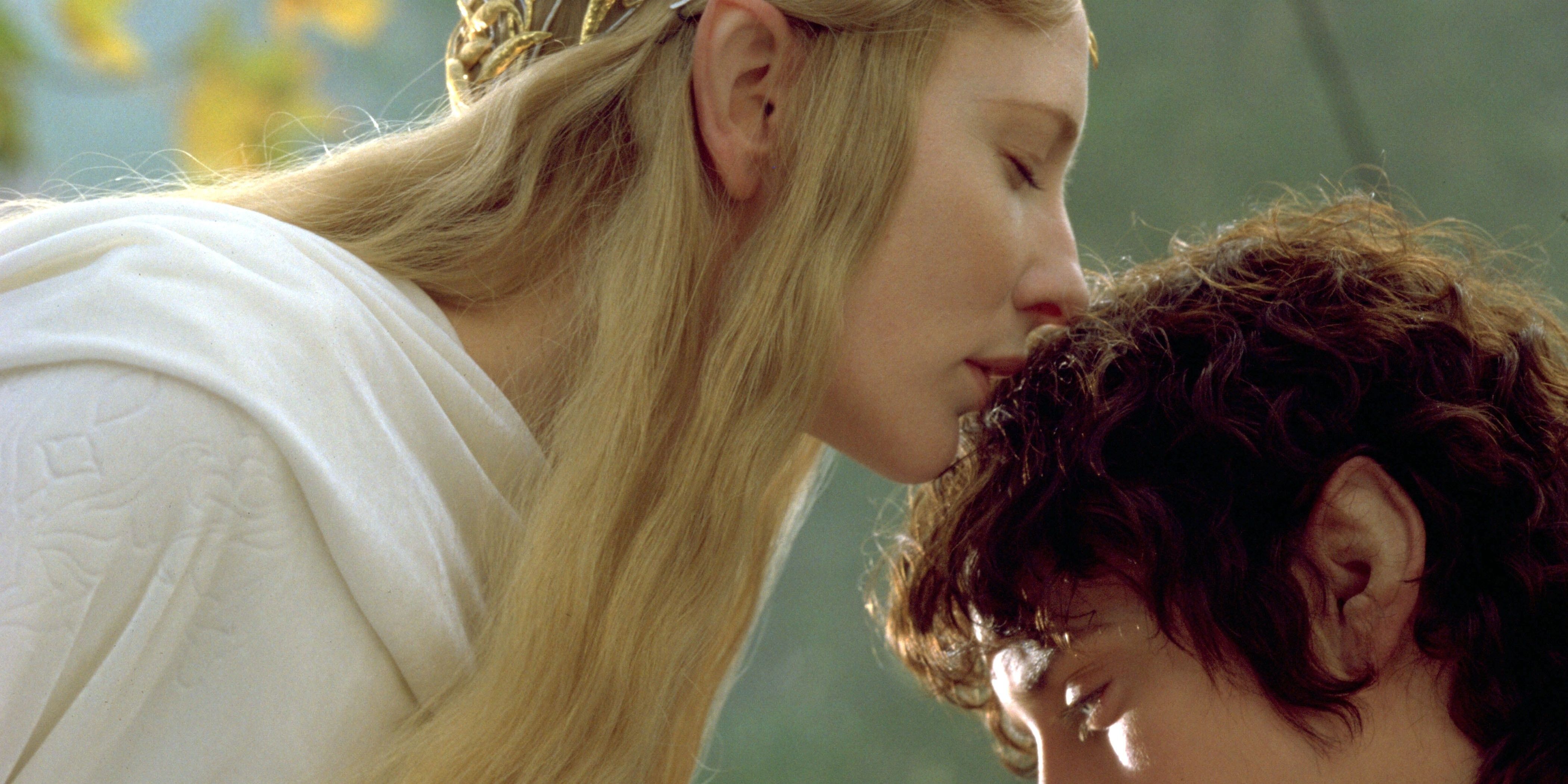 Galadriel kisses Frodo on the forehead