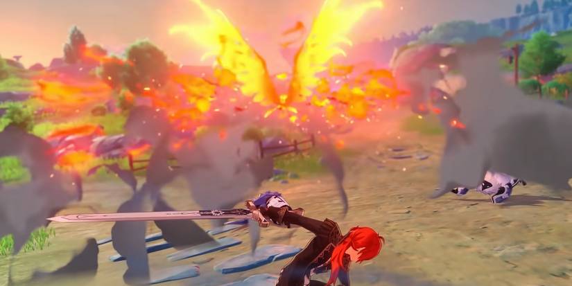 genshin impact diluc burst fire bird