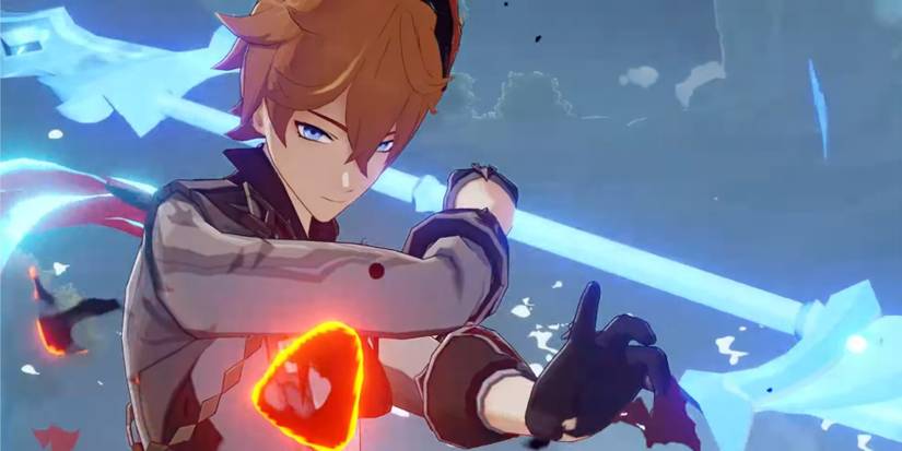 genshin impact tartaglia childe melee stance polearm elemental burst animation hydro