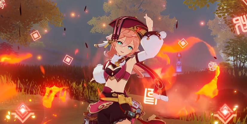 genshin impact yanfei pyro attack animation