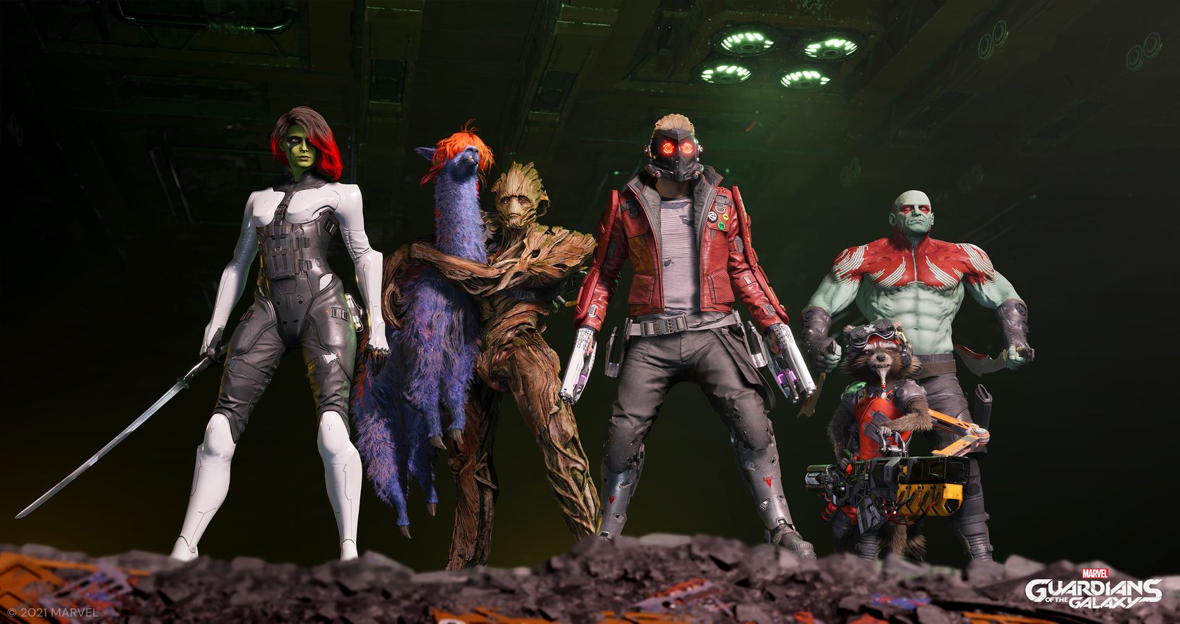 marvel's guardians of the galaxy trailer team shot