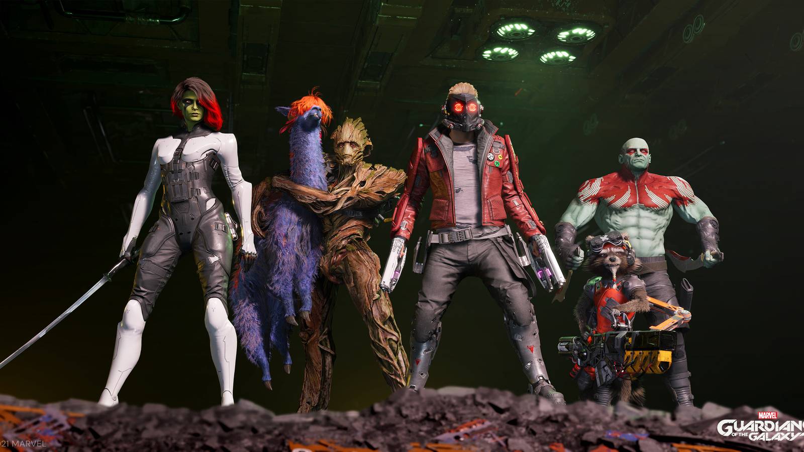 marvel's guardians of the galaxy trailer team shot