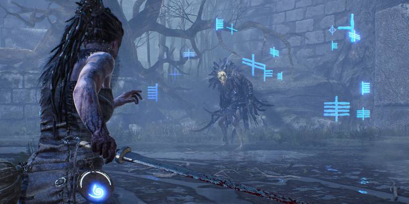 hellblade senuea fighting a demon 