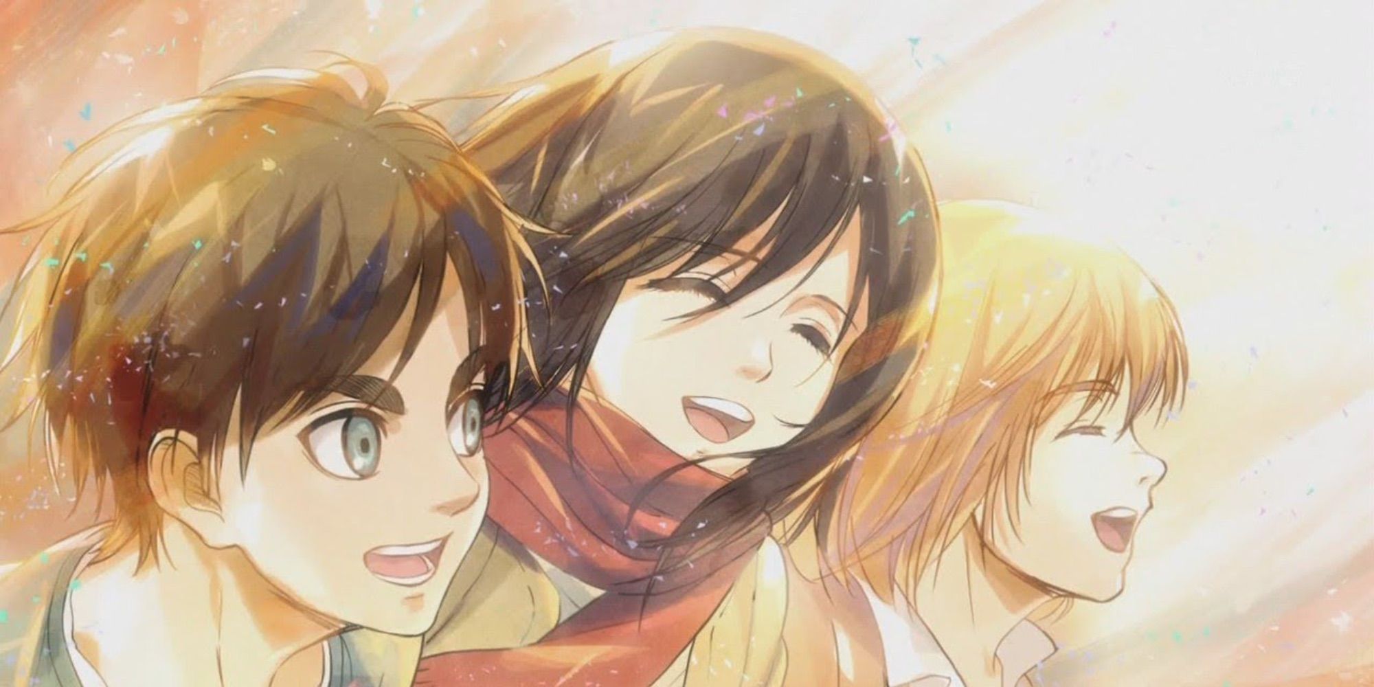 Attack on Titan Season 3 intro young Eren, Mikasa, and Armin