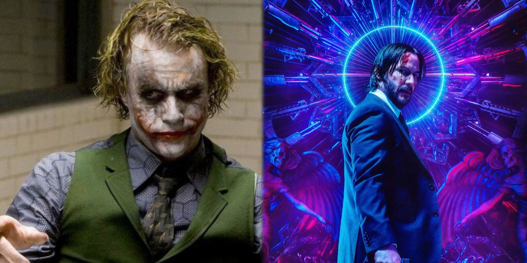 Joker Heath Ledger Dark Knight John Wick Keanu Reeves