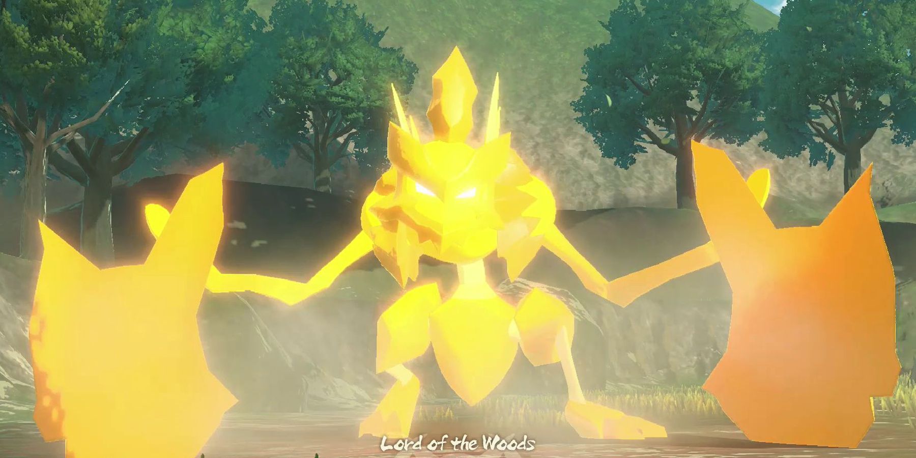 Kleavor as it's depicted before a Noble Pokemon encounter in Pokemon Legends: Arceus.