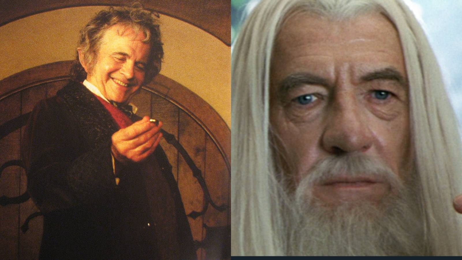 Bilbo with the Ring, Gandalf in Lord of the Rings 