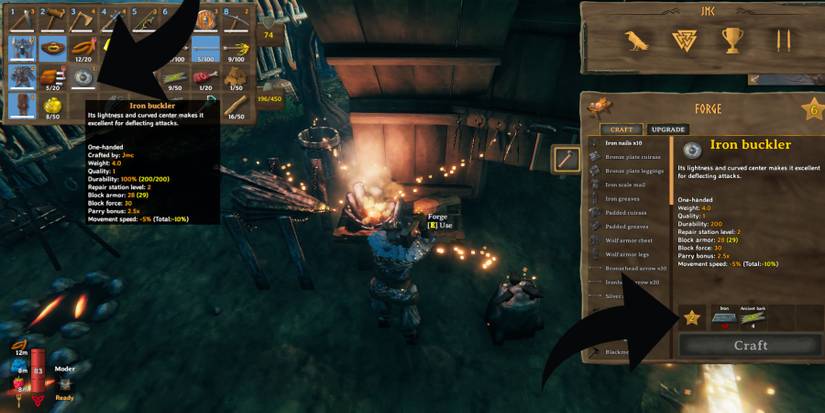 making an iron buckler valheim