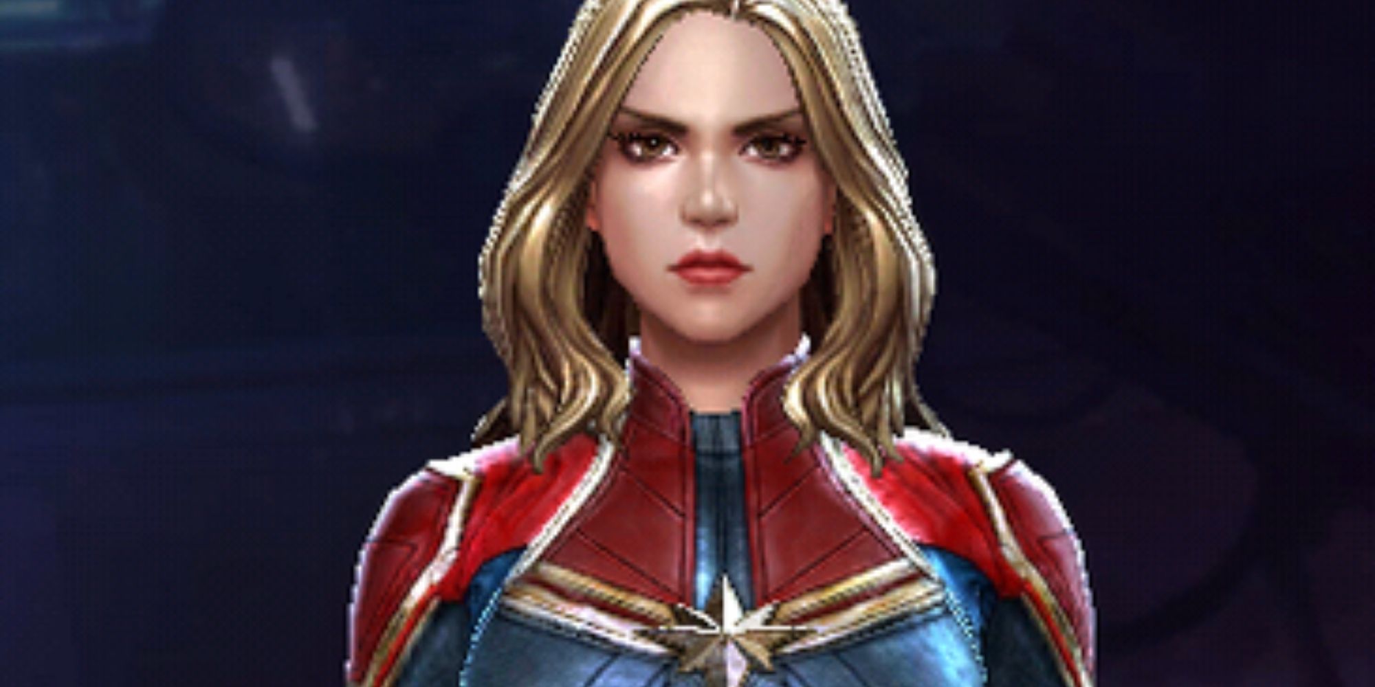 Character model of Captain Marvel from Marvel Future Revolution.