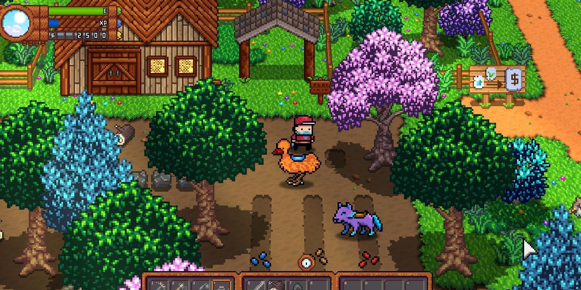 monster harvest player character in farm with planimals