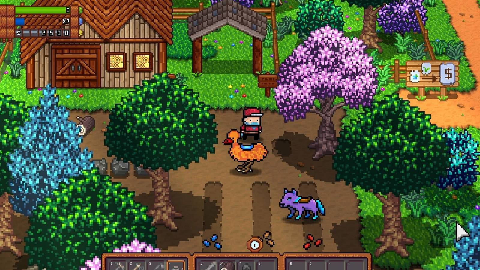 monster harvest player character in farm with planimals