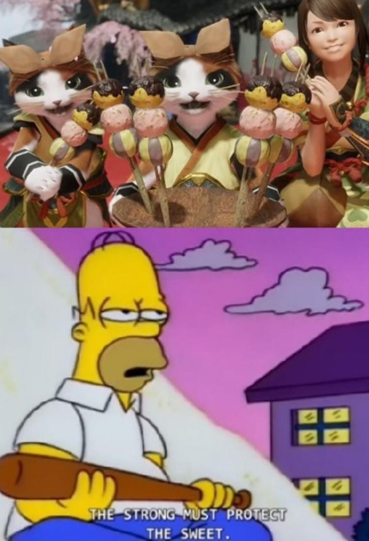 monster hunter rise bunny drop simpsons homer