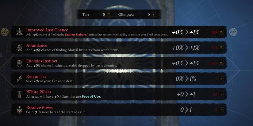 mortal shell abundance perk menu