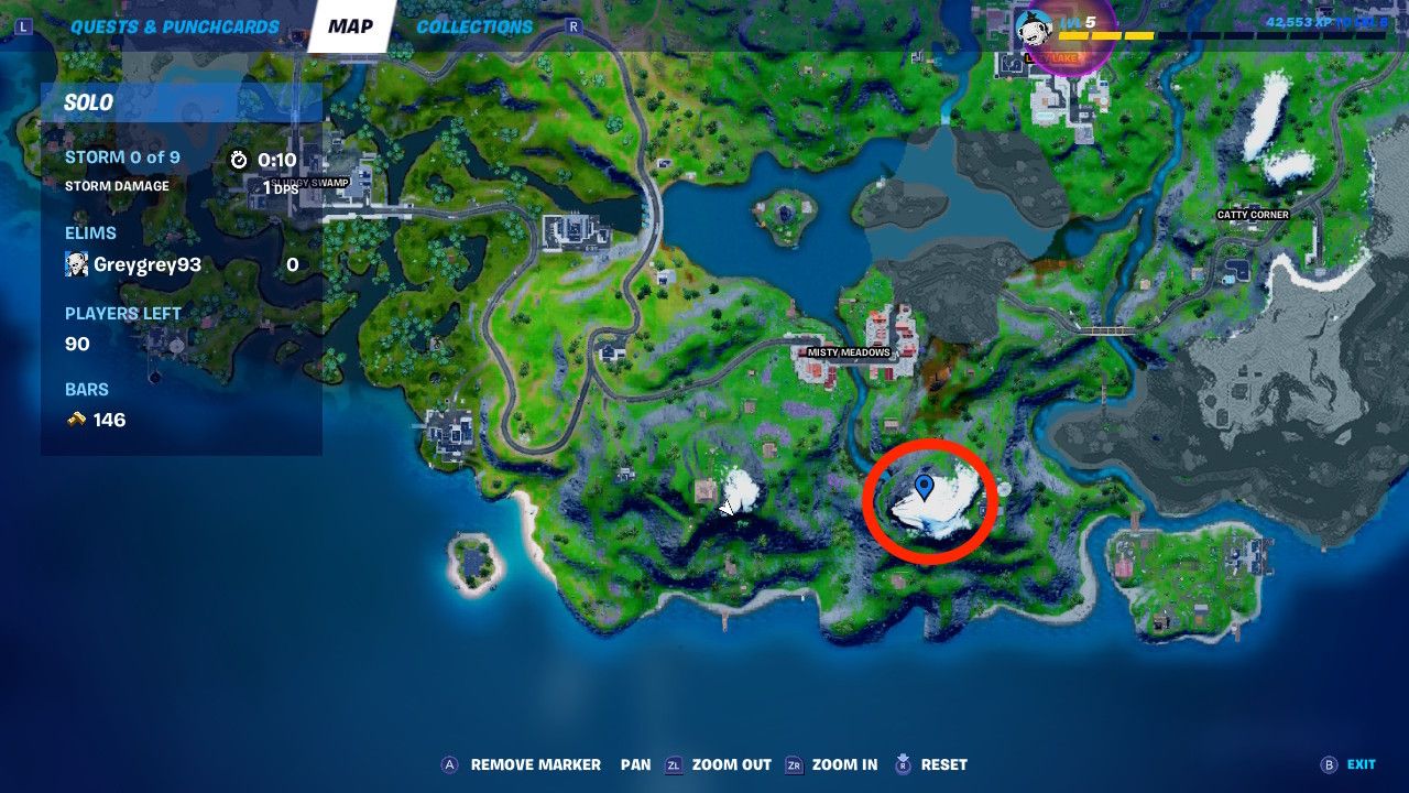 Fortnite Where to Find Bottles of Stone Grey on Mount F8