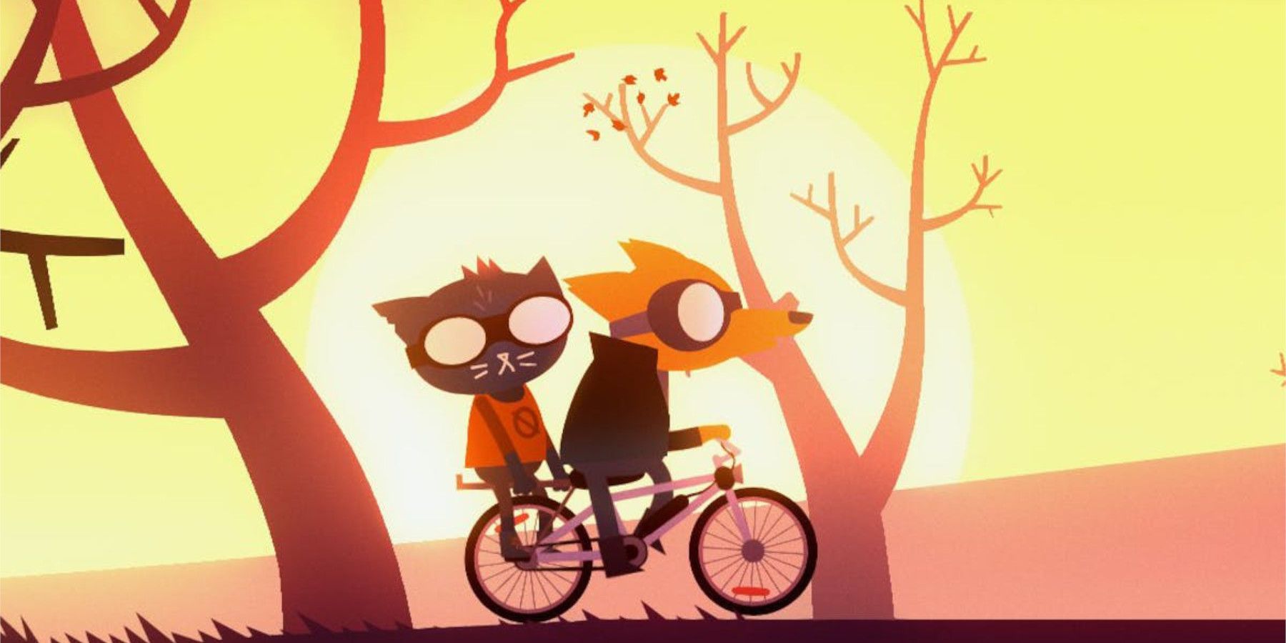 night-in-the-woods-mae-riding-on-bike-in-front-of-sunset