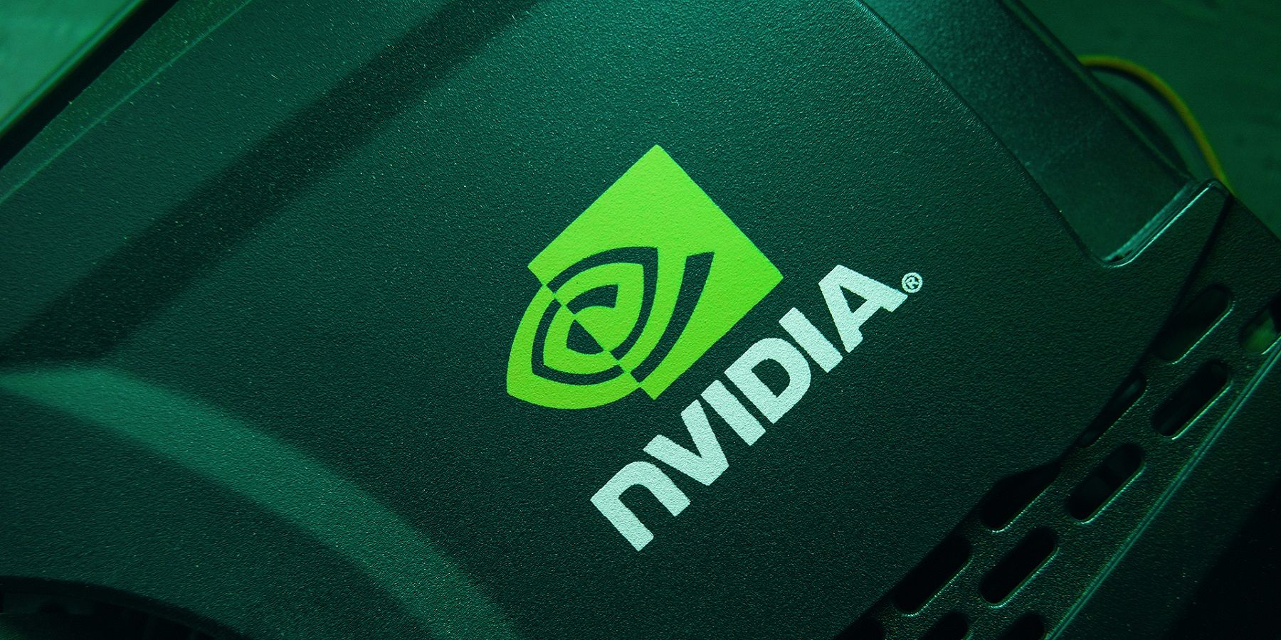 Close-up photo of a non-descript graphics card showing the Nvidia logo.