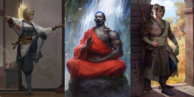 Pathfinder various Monks Kingmaker and Pathfinder split image