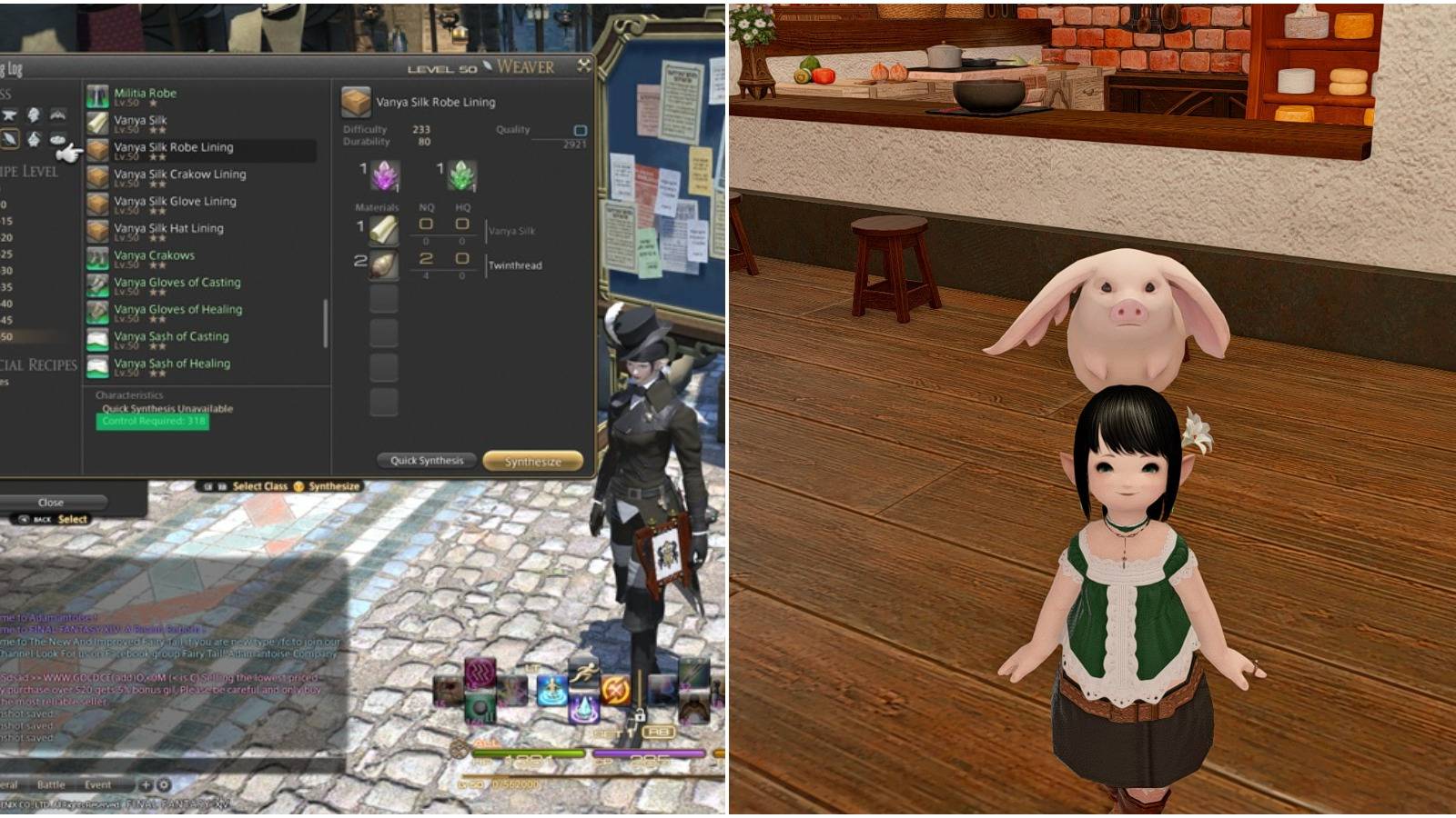 Split image of menu and porxie minion. 