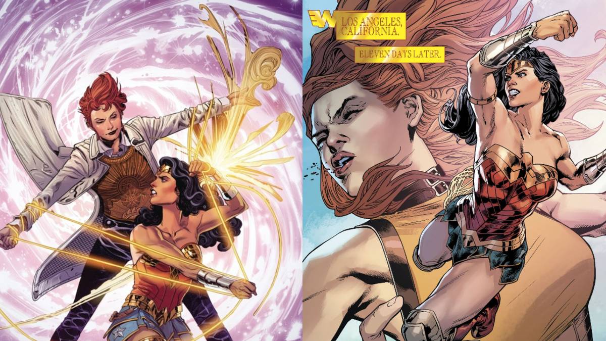 Wonder Woman villains feature split image Circe and Giganta