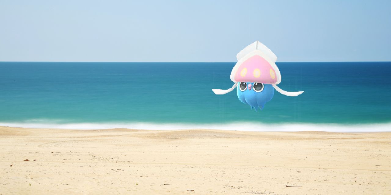 pokemon go inkay on a beach