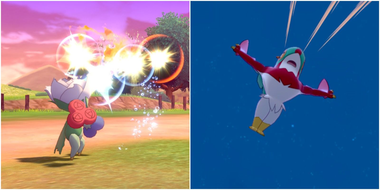 pokemon sword and shield weather ball used by roserade and flying press used by hawlucha
