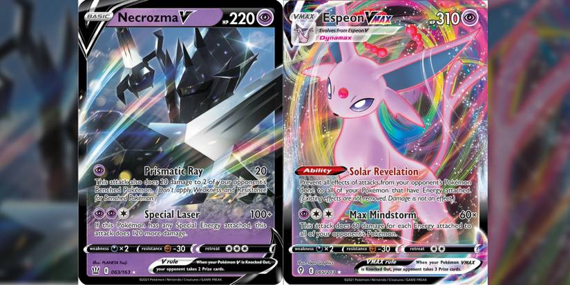 pokemon tcg necrozoma from battle styles and espeon vmax from evolving skies
