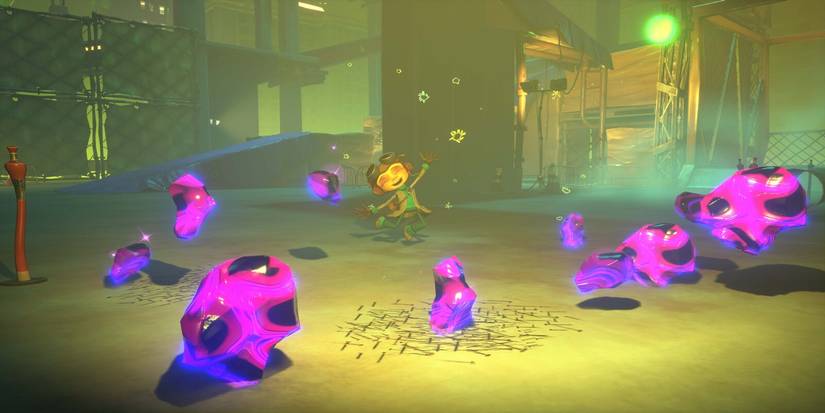 Raz surrounded by Psitanium