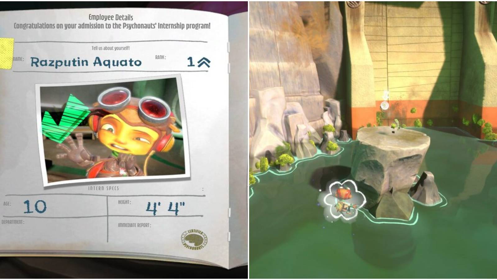 (Left) Raz's inter rank and personal details (Right) A Challenge Marker