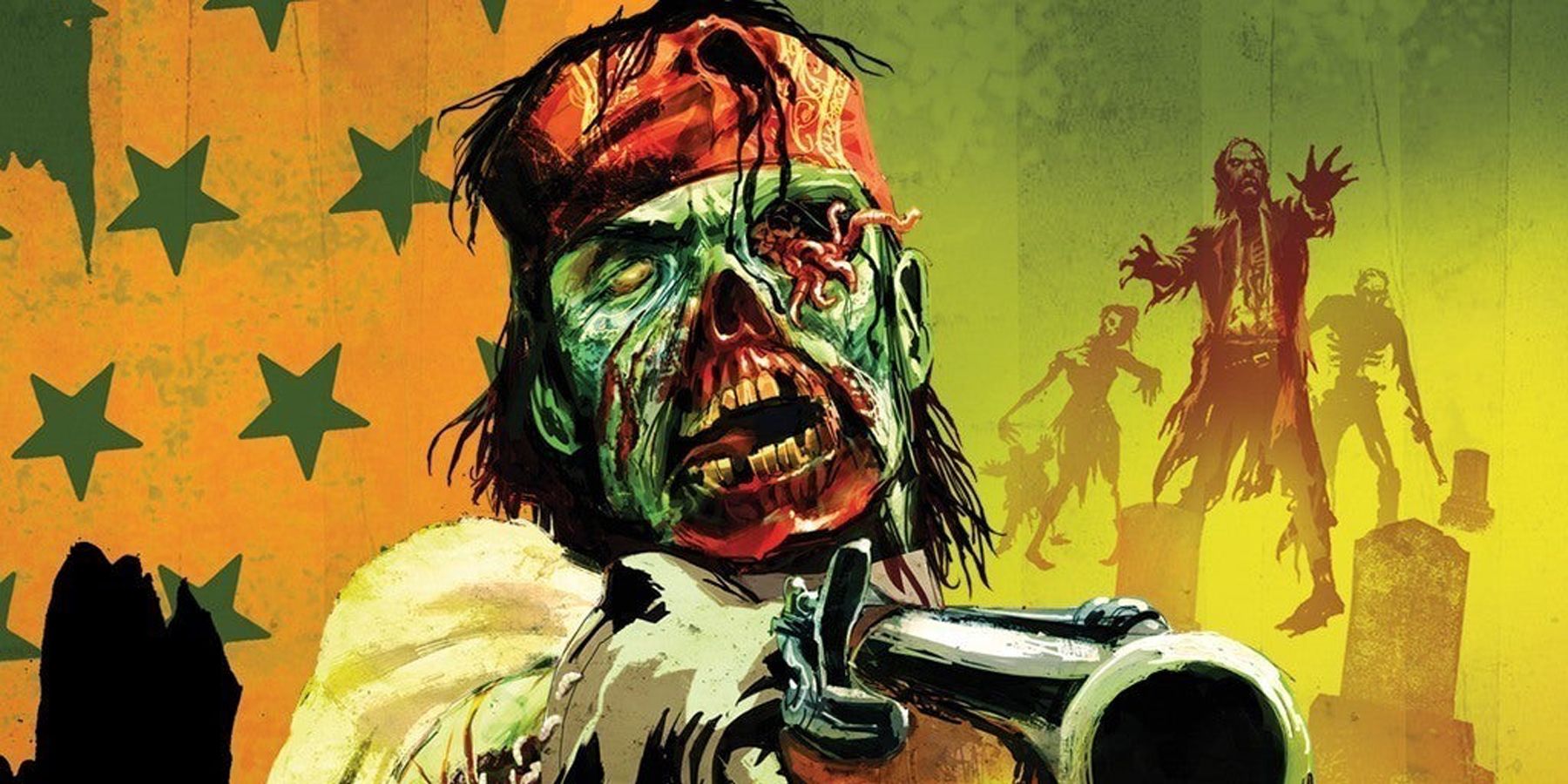 Close-up of zombie from cover of Red Dead Redemption Undead Nightmare