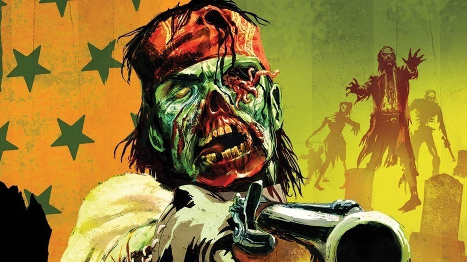 Close-up of zombie from cover of Red Dead Redemption Undead Nightmare