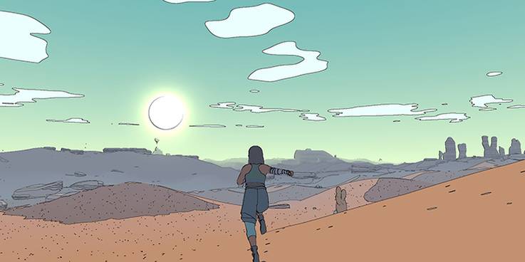 sable running toward sunrise