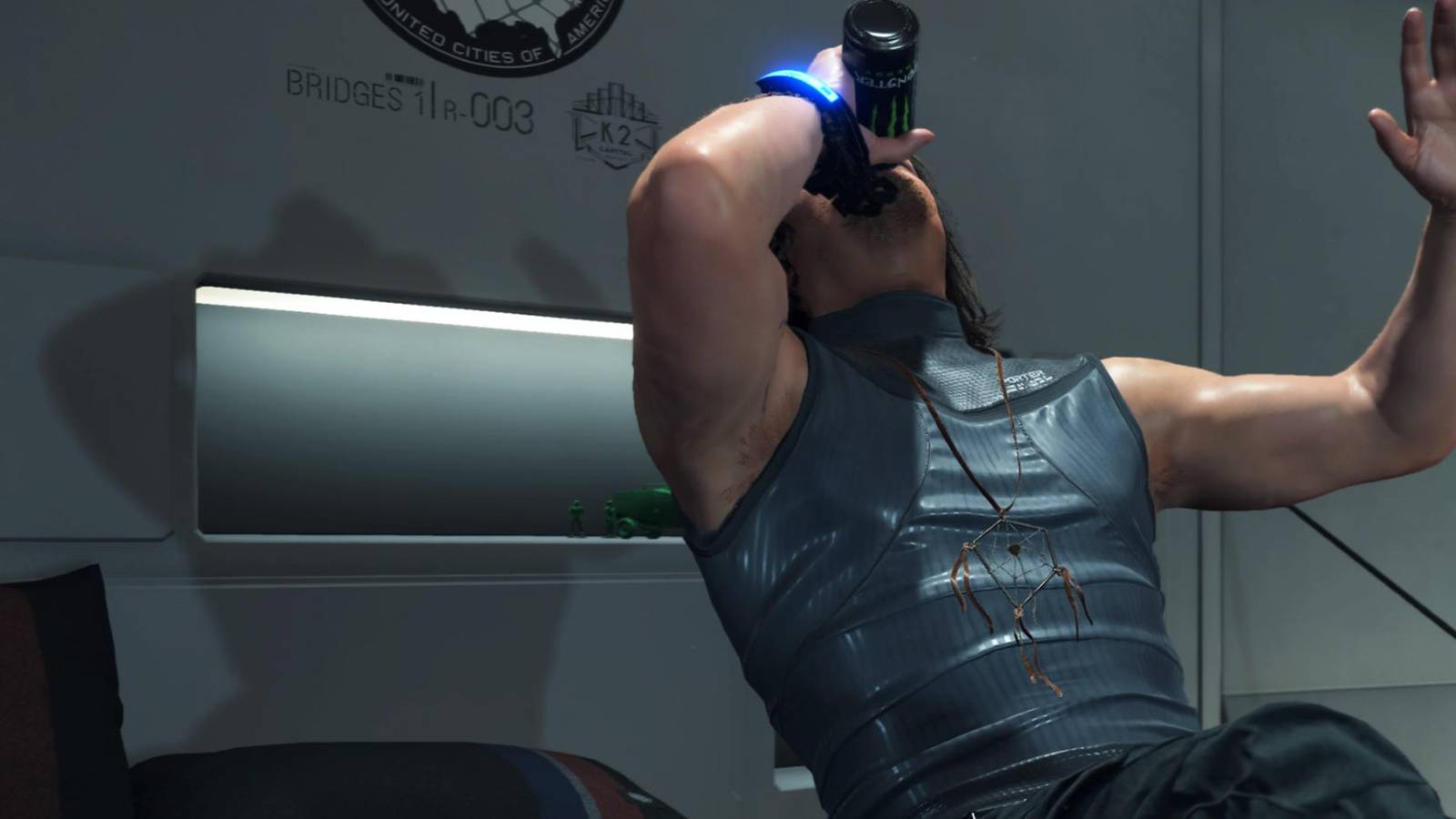 sam drinking monster full