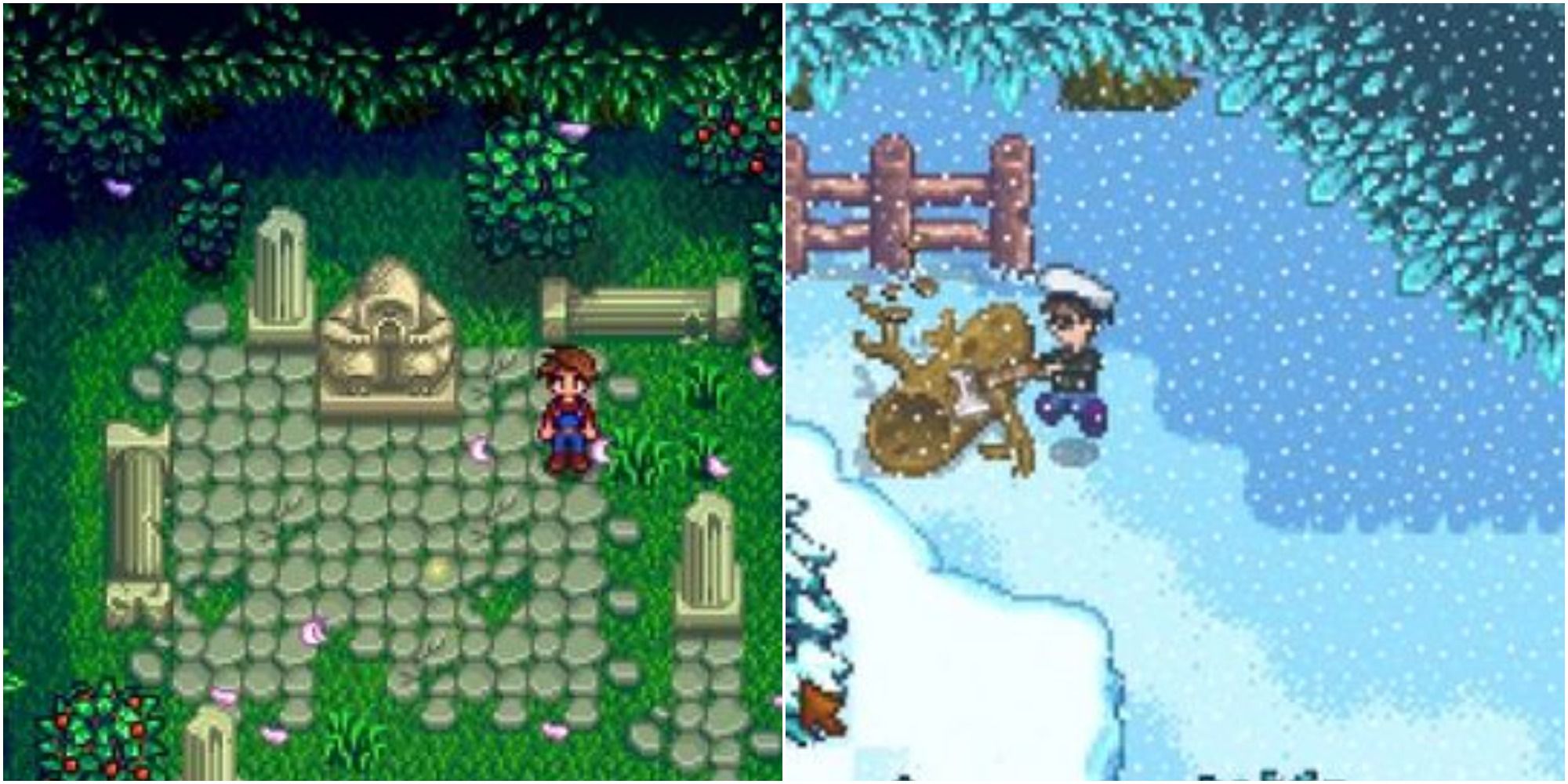 left: Master Cannoli; right: secret woods entrance