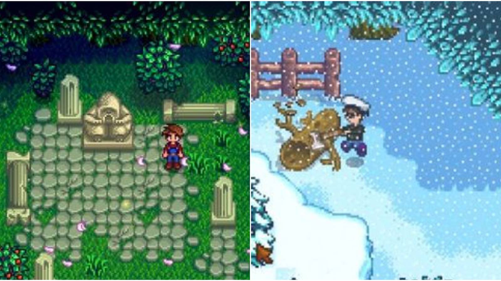 left: Master Cannoli; right: secret woods entrance