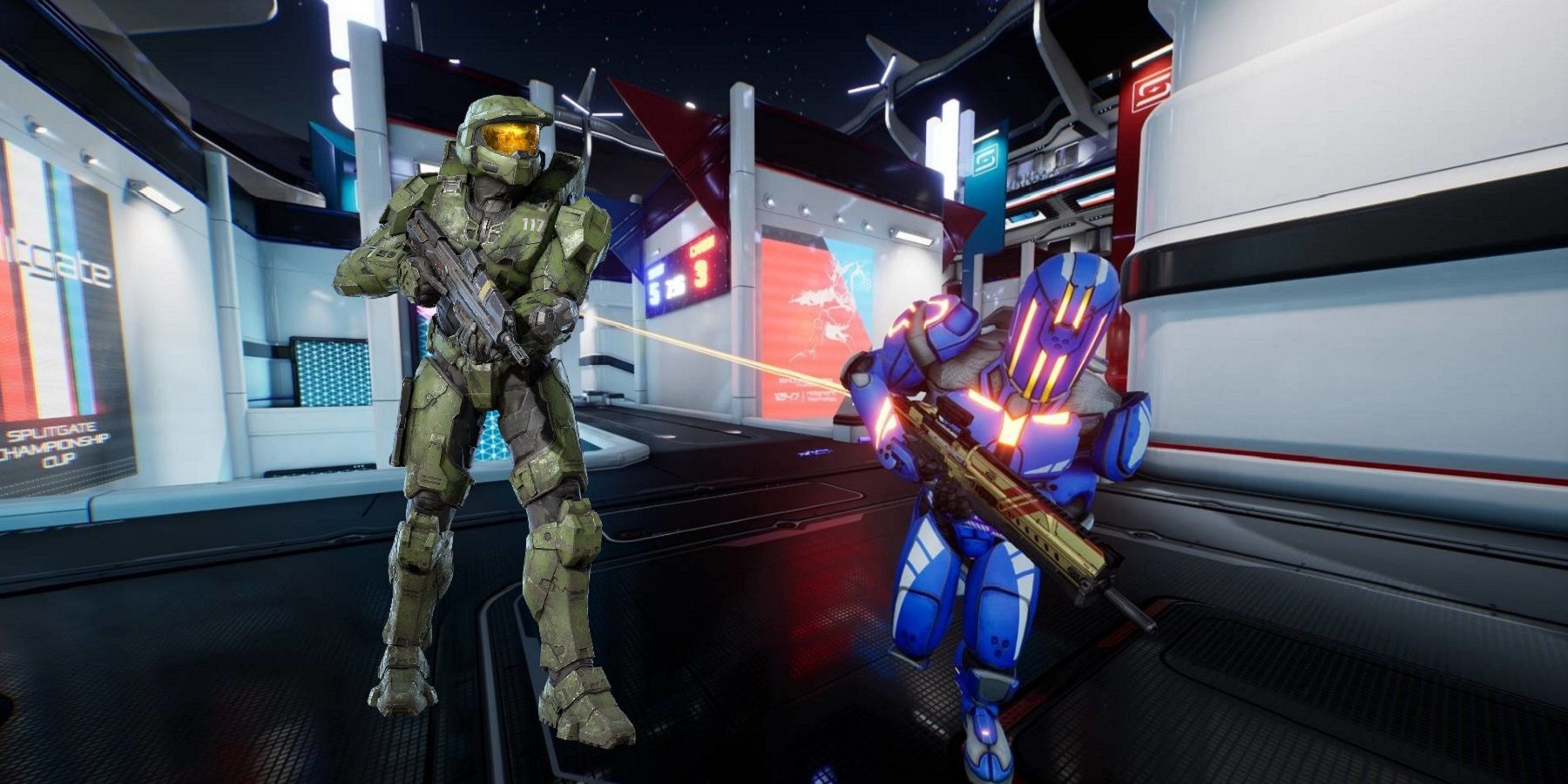 splitgate blue soldier shot in back halo master chief