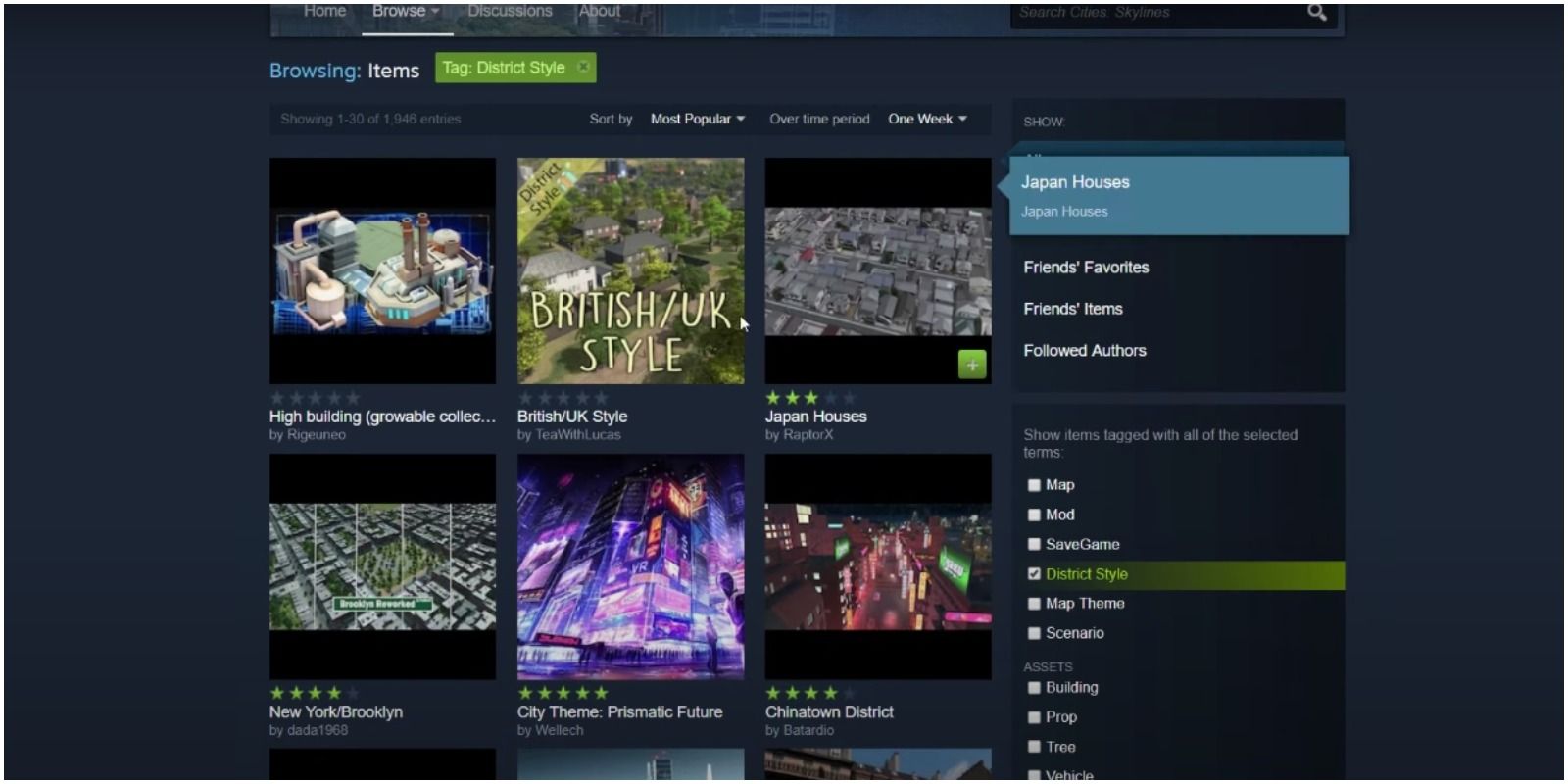 steam workshop cities skylines district style mods