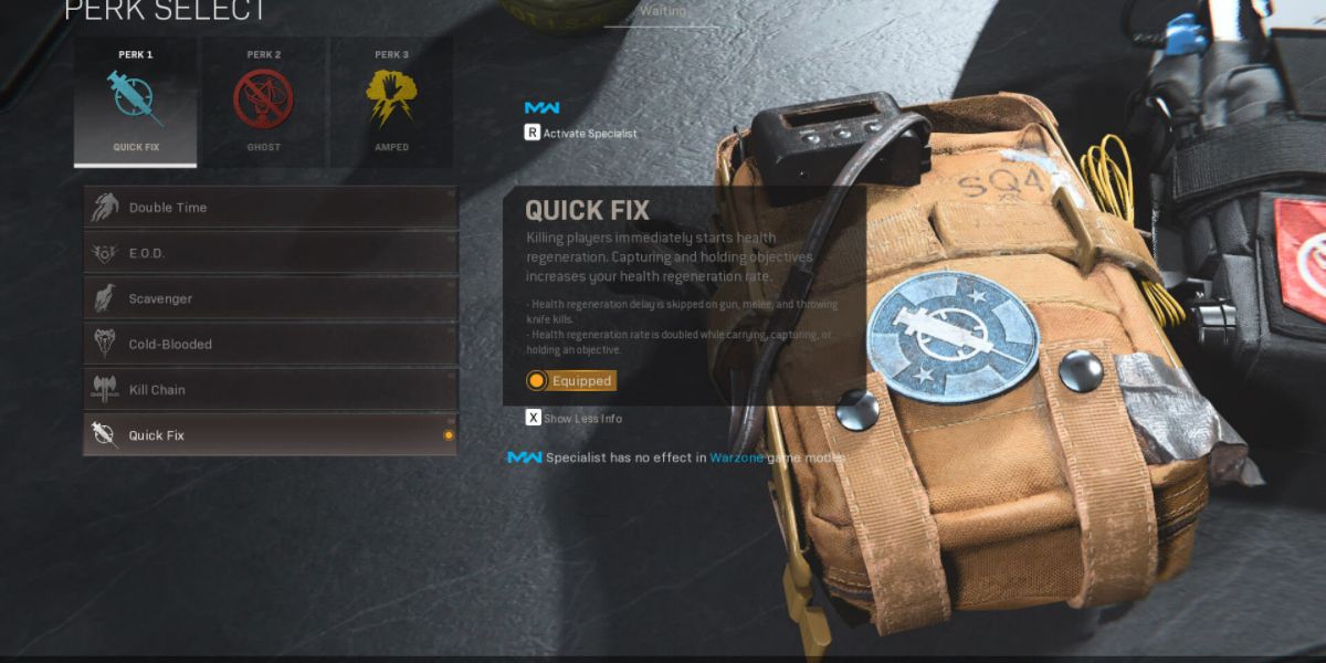 the Quick Fix perk in Call Of Duty Warzone