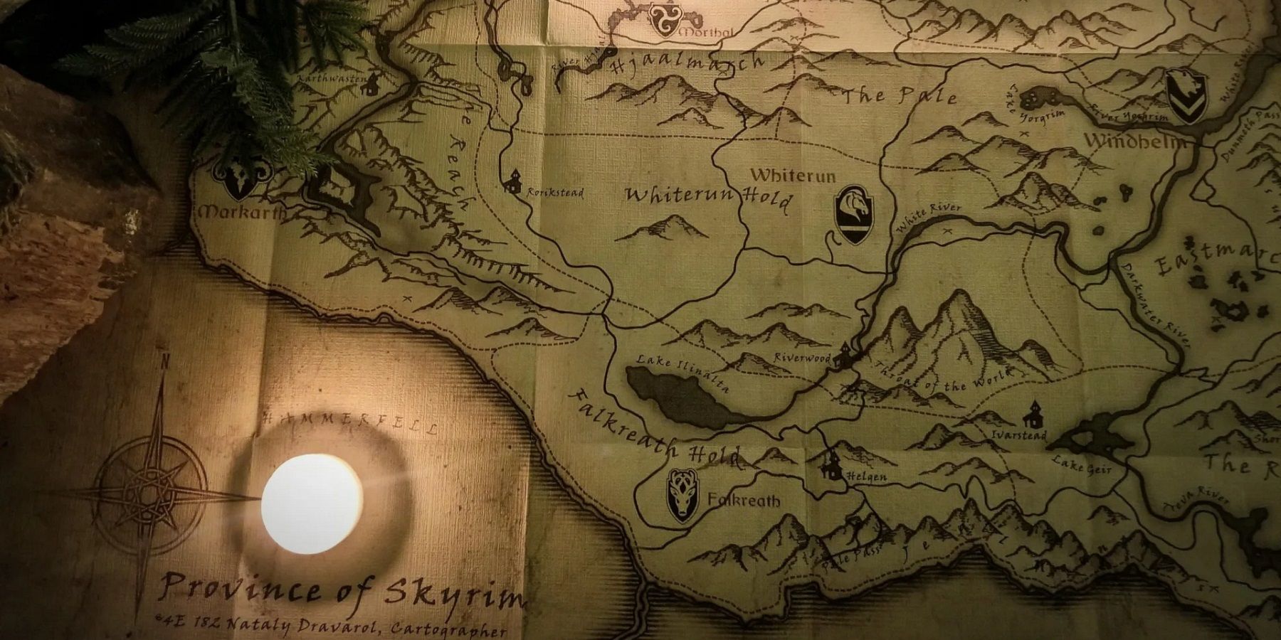 An Elder Scrolls map showing the province of Skyrim.