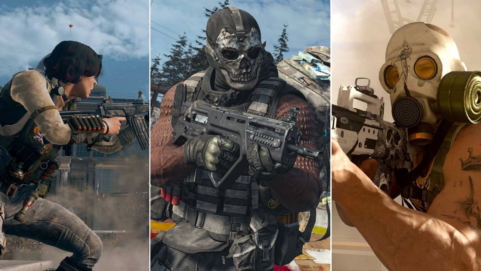 three different operators in Call Of Duty Warzone