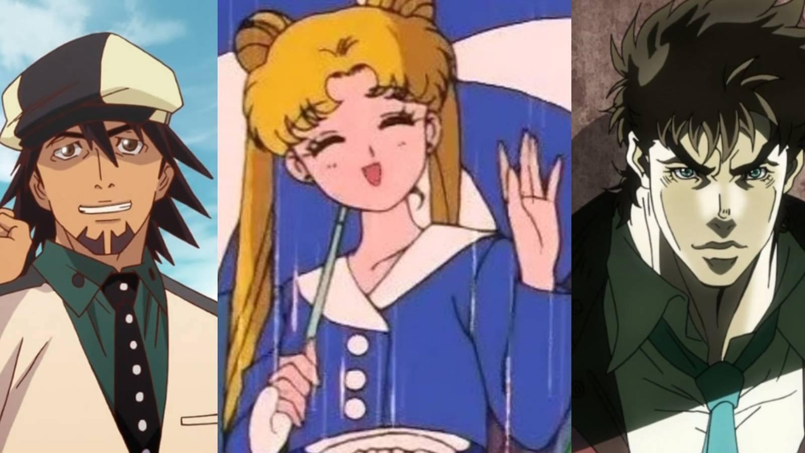 Tiger (tiger and bunny), Usagi (Sailor Moon), Joseph (Jo Jo's Bizarre Adventure))