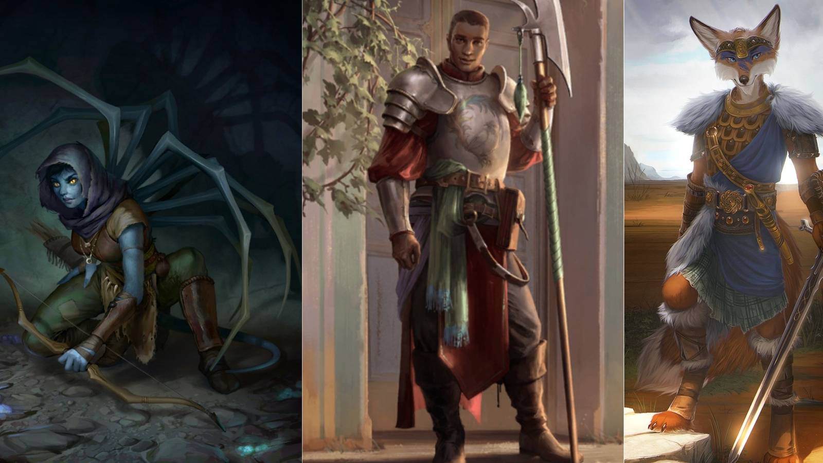 Left to right: Wenduag, Sosiel, random kitsune