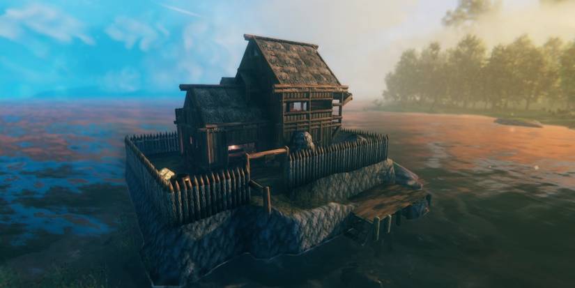 valheim island forest fortress base