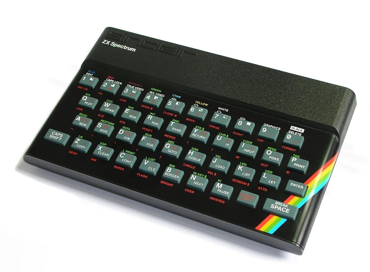 A photo of a ZX Spectrum home computer on a white background.