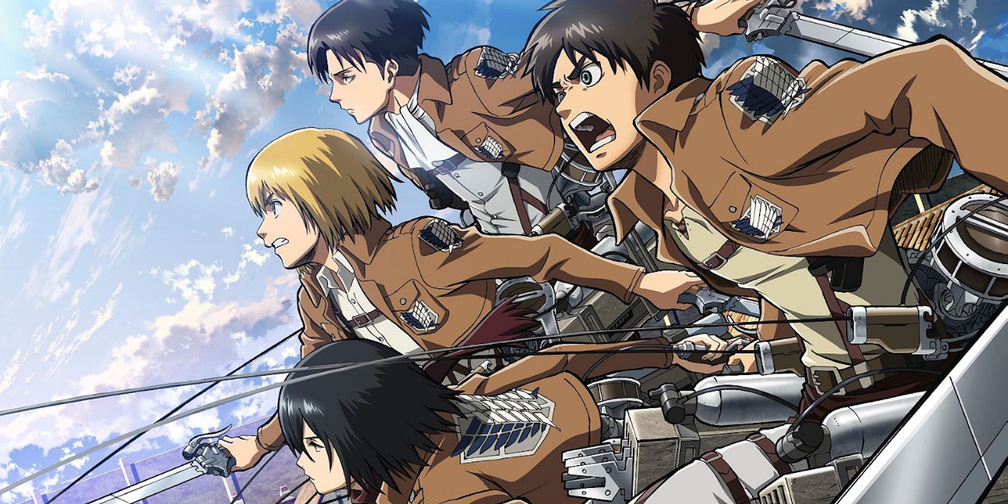 Promo art featuring characters from Attack On Titan