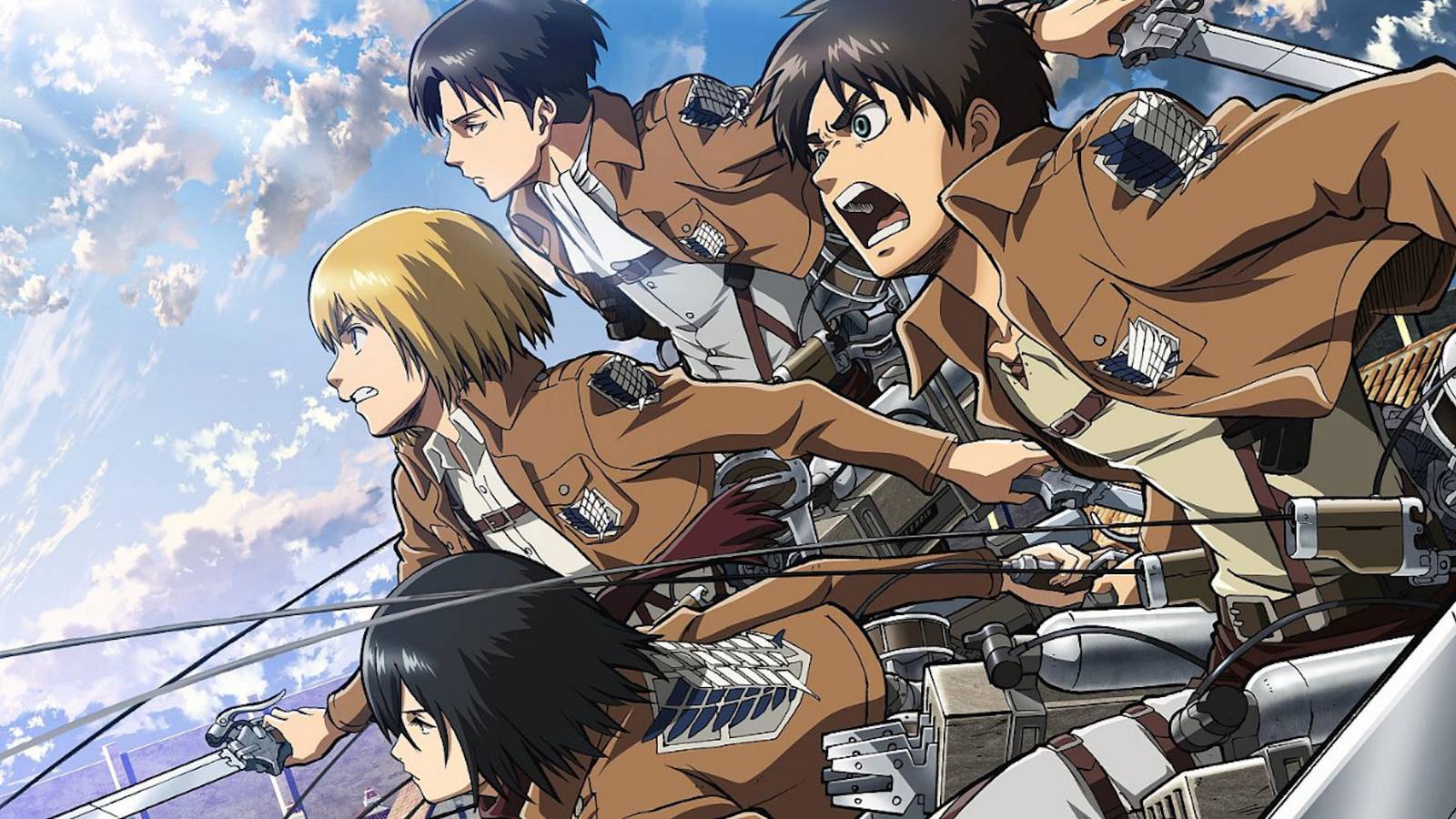 Promo art featuring characters from Attack On Titan