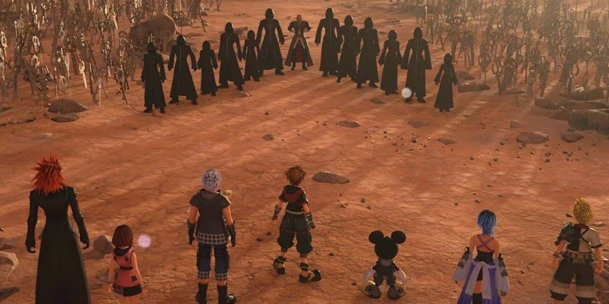 Organization 13 facing off with Sora's group.