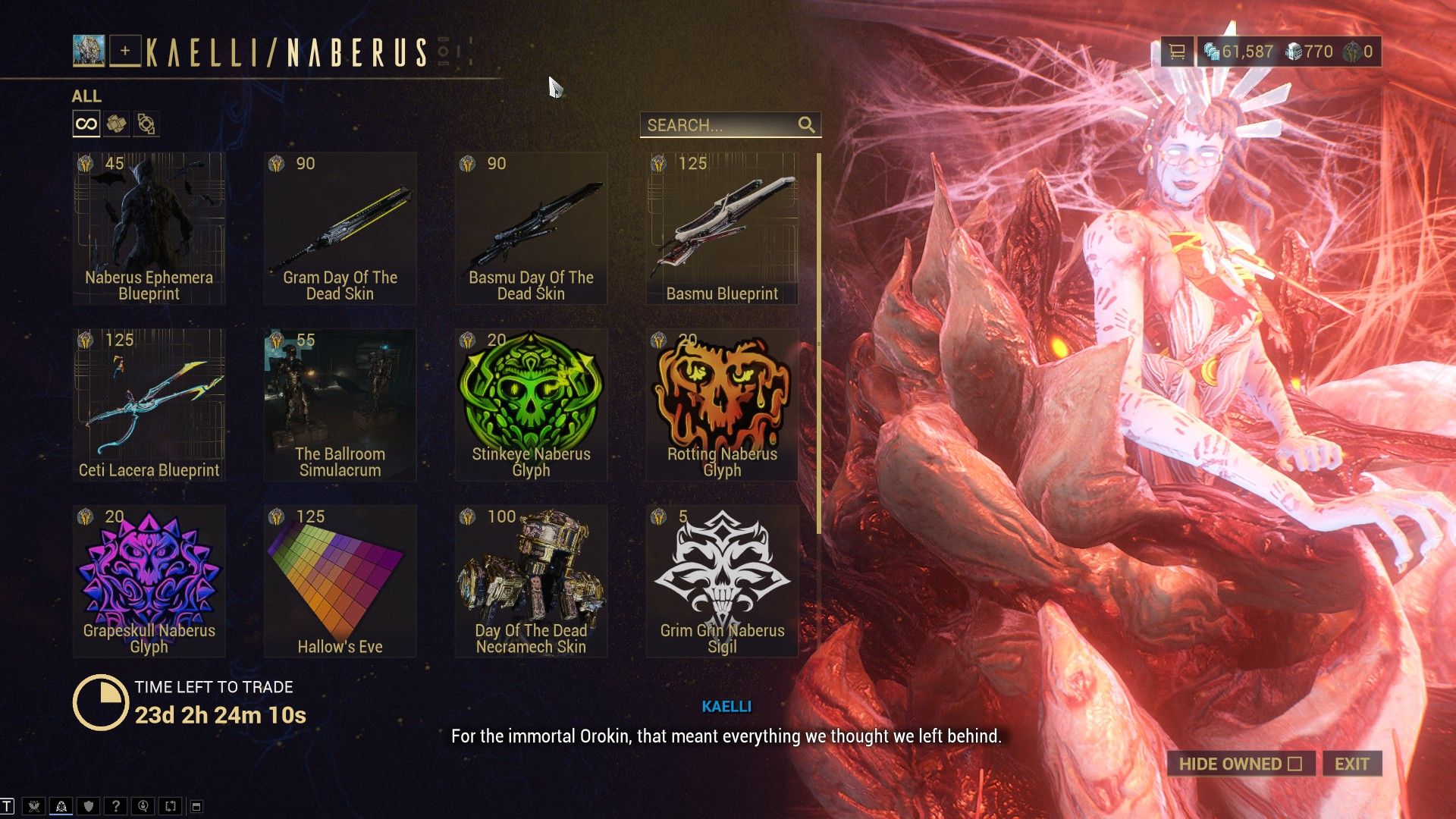 Warframe's Nights of Naberus Everything Players Can Buy
